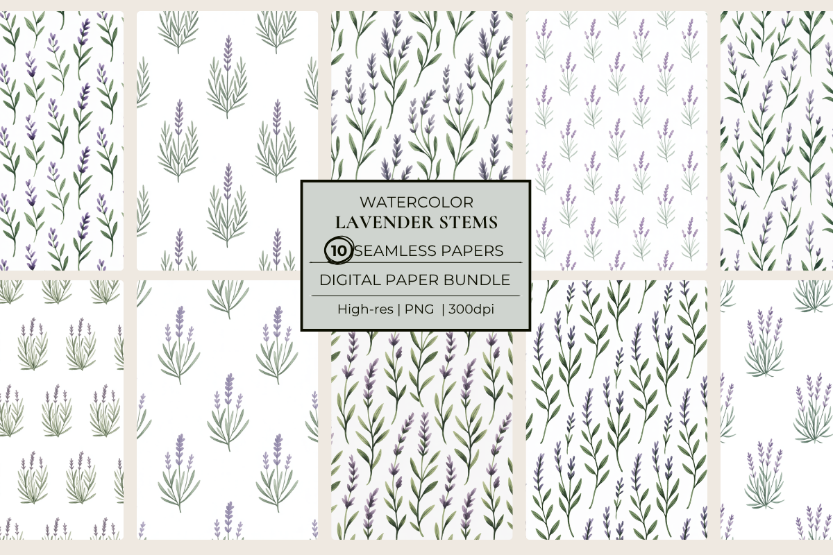 Lavender Stems Seamless Papers