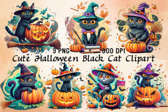 Black Cat Clipart Bundle 11 - CraftNest - Digital Crafting and Art
