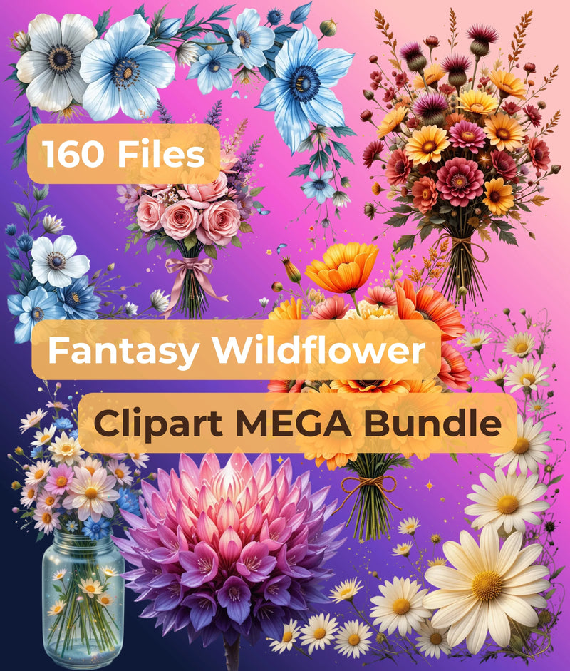 Fantasy Wildflower Clipart Bundle - CraftNest - Digital Crafting and Art