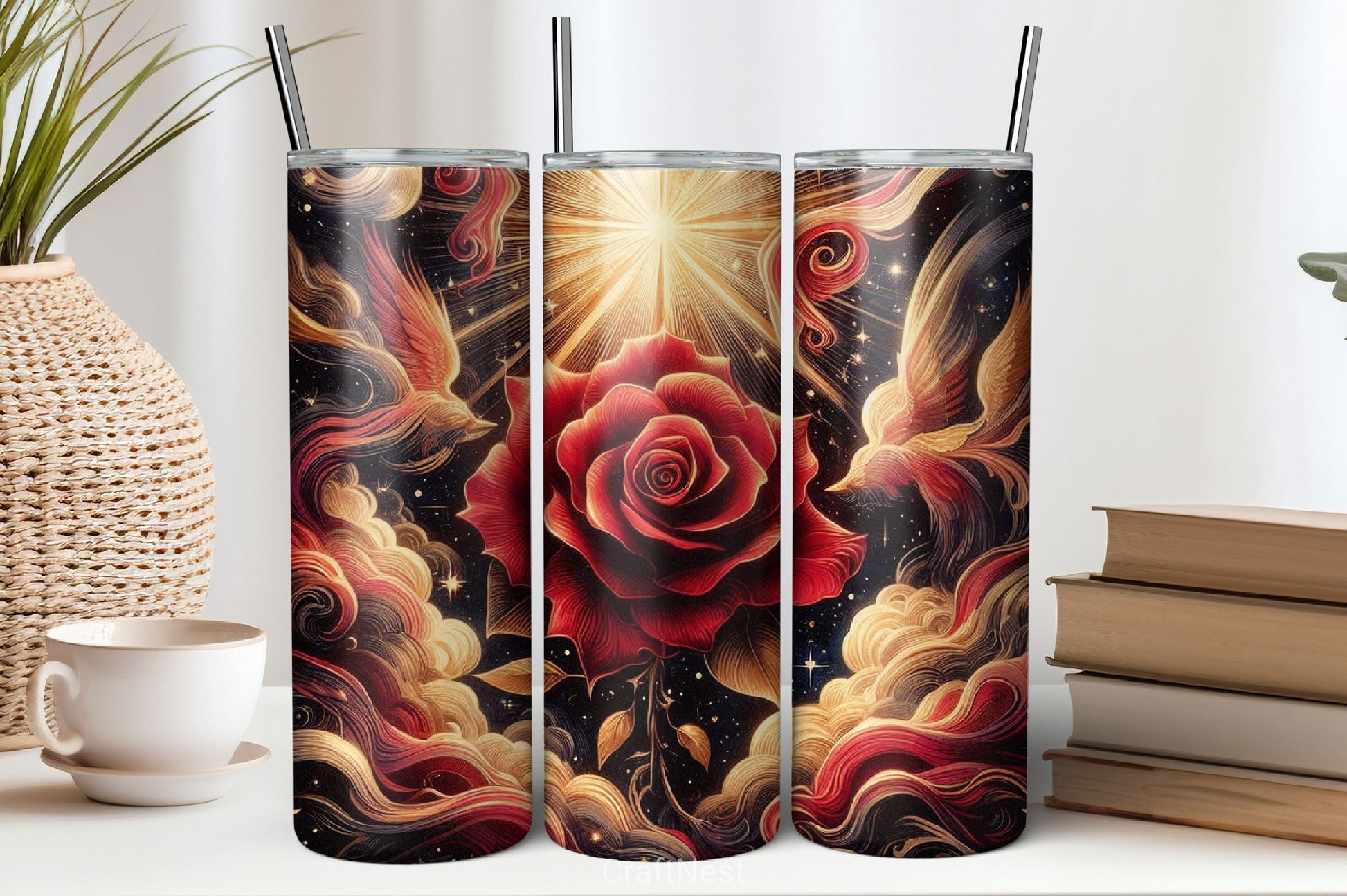 Rose Flowers Tumbler Wrap Bundle 1 - CraftNest - Digital Crafting and Art