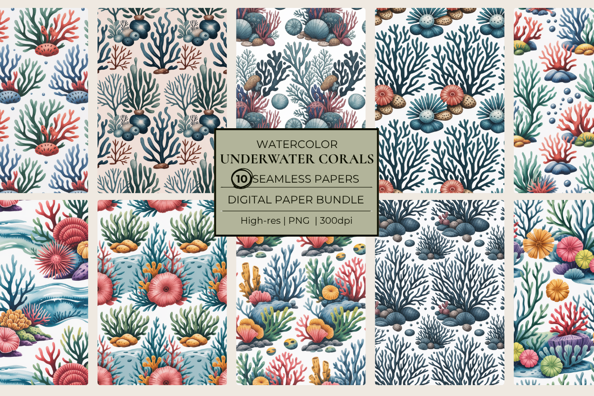 Underwater Corals Seamless Papers