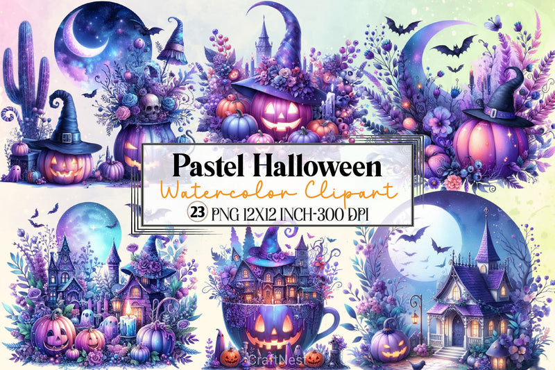 Pastel Halloween Clipart Bundle 2 - CraftNest - Digital Crafting and Art