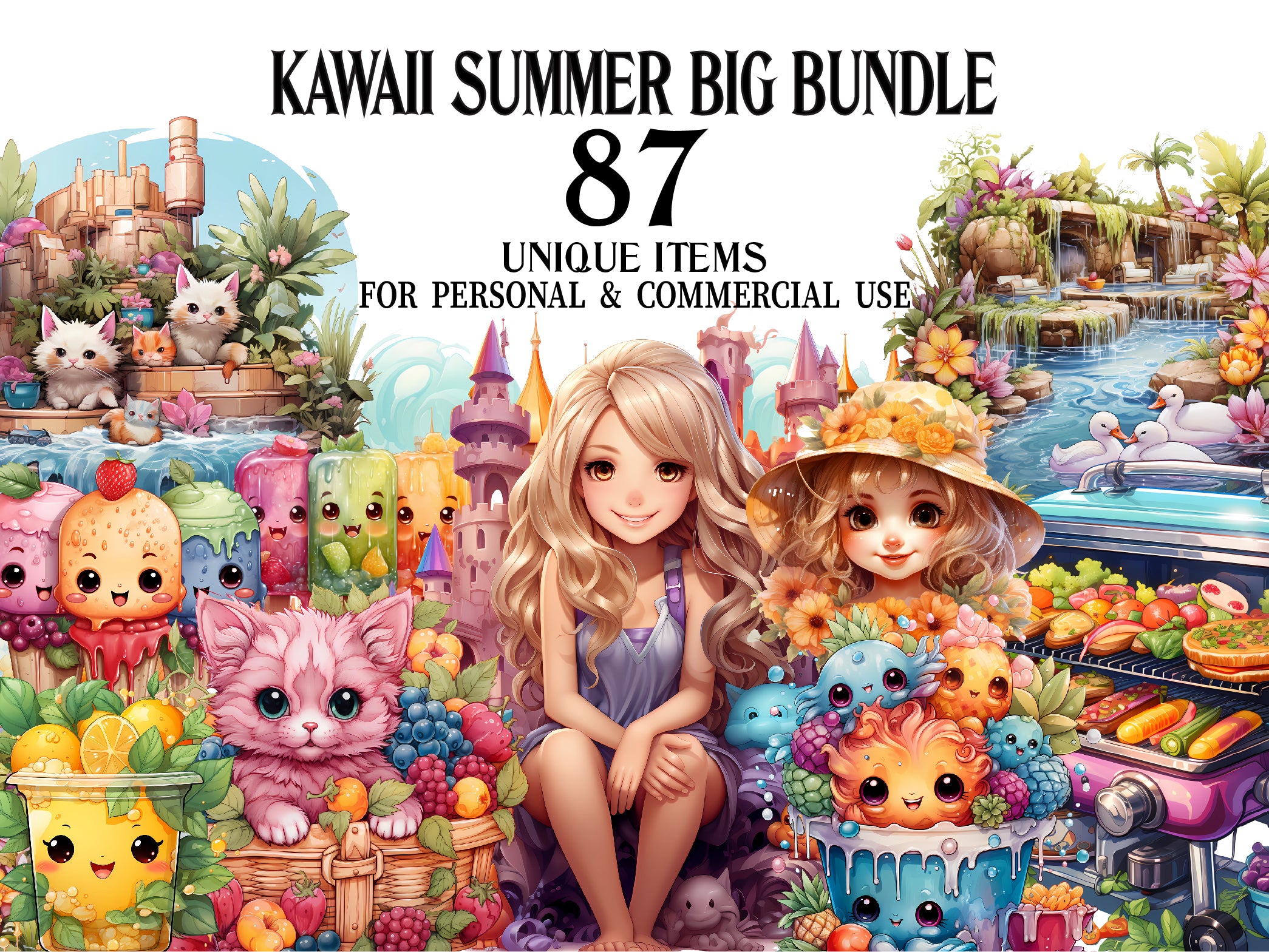 Kawaii Summer Clipart - CraftNest