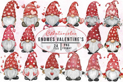 Cute Gnomes Valentine's Day Clipart Bundle - CraftNest - Digital Crafting and Art