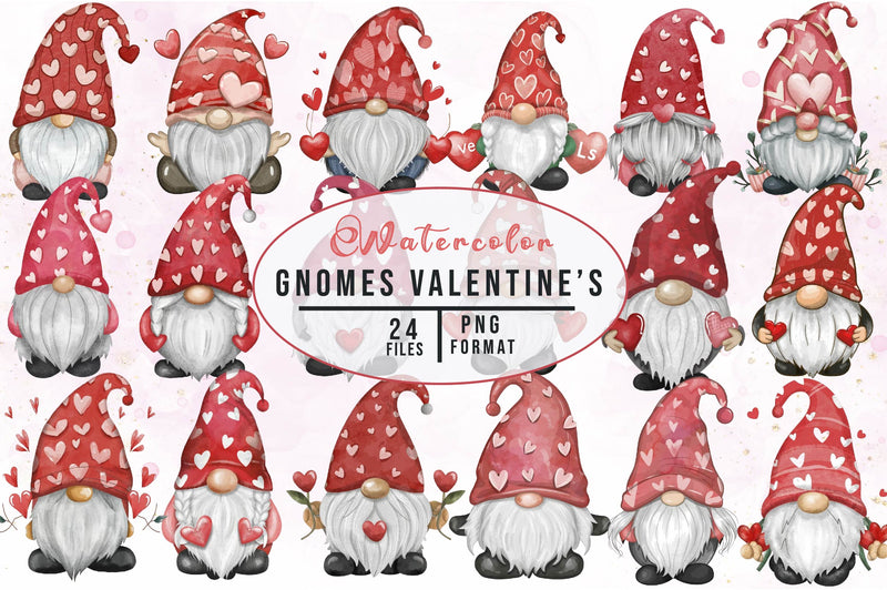 Cute Gnomes Valentine's Day Clipart Bundle - CraftNest - Digital Crafting and Art