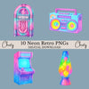 Neon Retro 1 Clipart Bundle 1