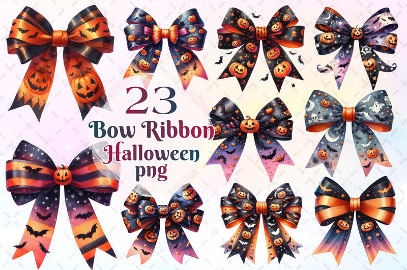 Halloween Bow Ribbon Clipart Bundle 2 - CraftNest - Digital Crafting and Art