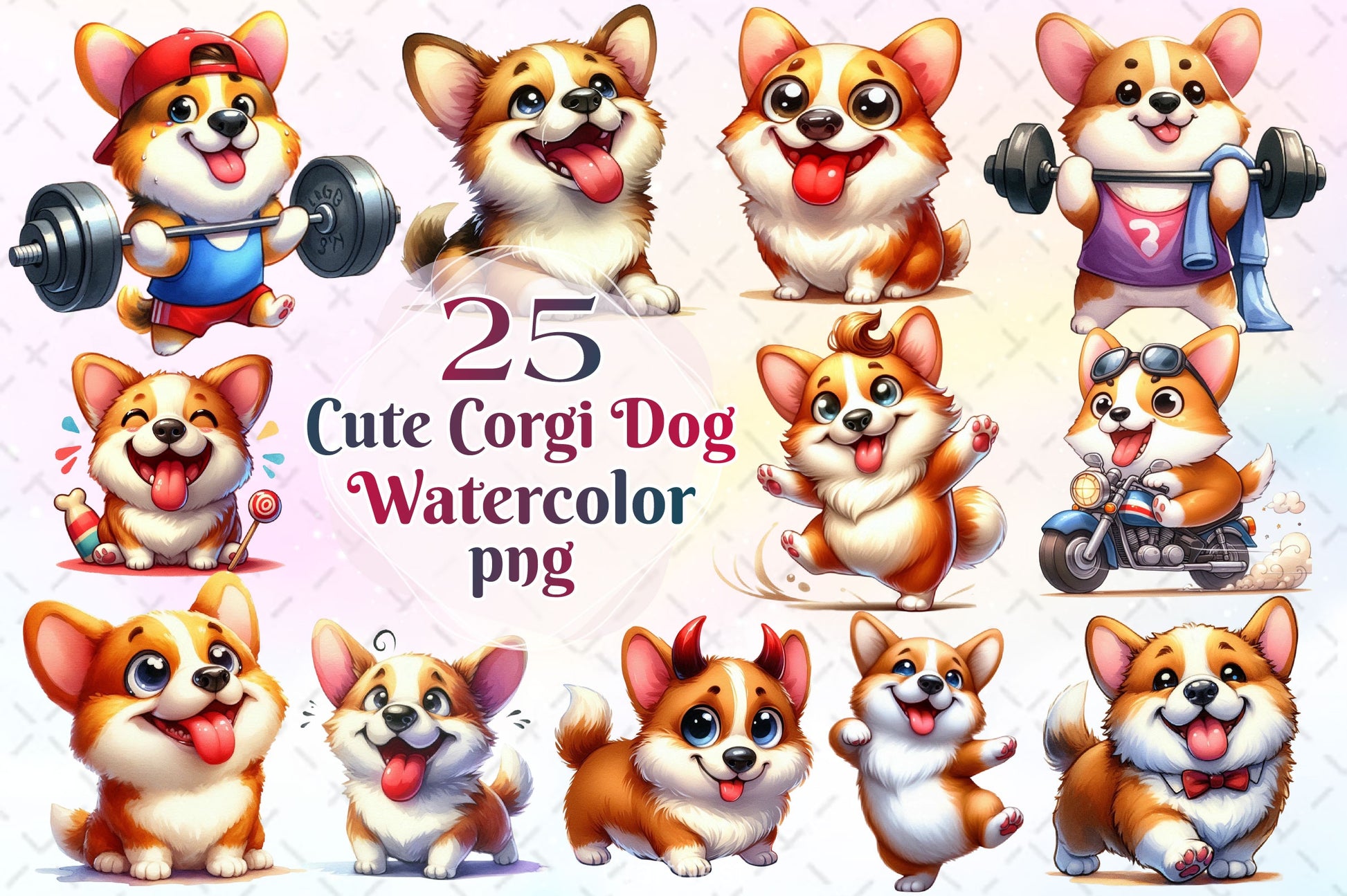 Cute Corgi Dog Funny Dog Clipart Bundle - CraftNest - Digital Crafting and Art