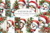 Christmas Peeking Around Corner Clipart Bundle