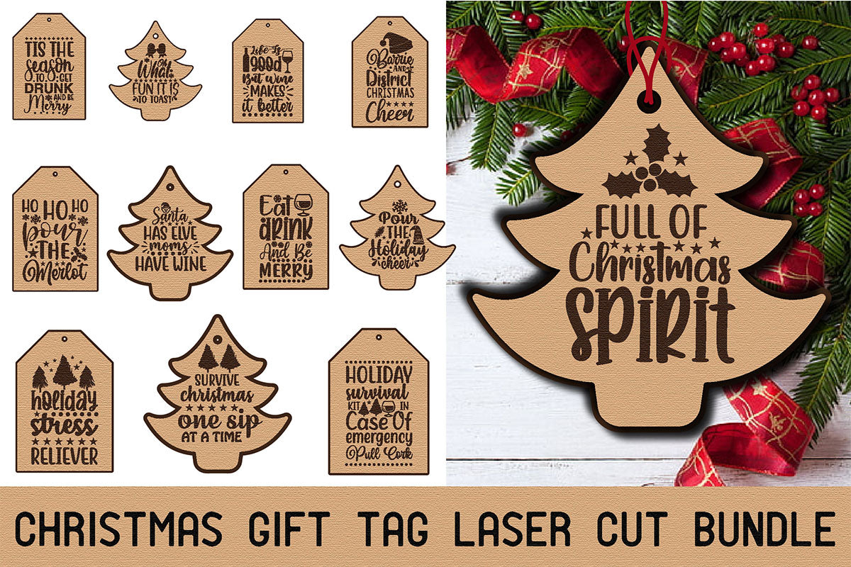 Christmas Gift Tag Laser Cut Bundle - CraftNest - Digital Crafting and Art
