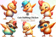 Cute Dabbing Chicken Clipart Bundle - CraftNest - Digital Crafting and Art