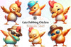 Cute Dabbing Chicken Clipart Bundle