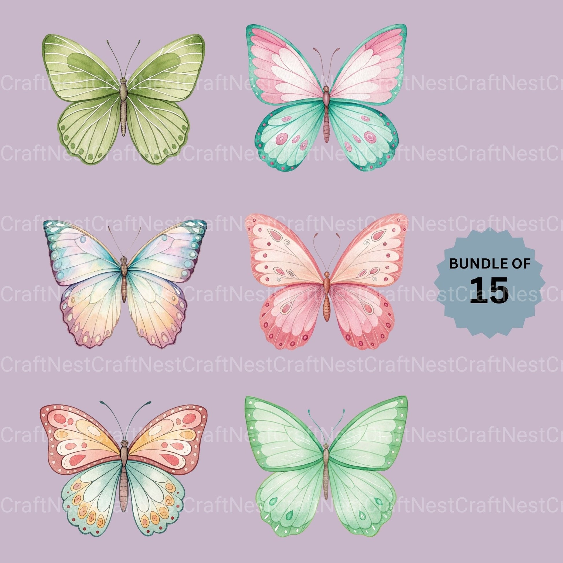 Butterflies Clipart Bundle 5 - CraftNest - Digital Crafting and Art