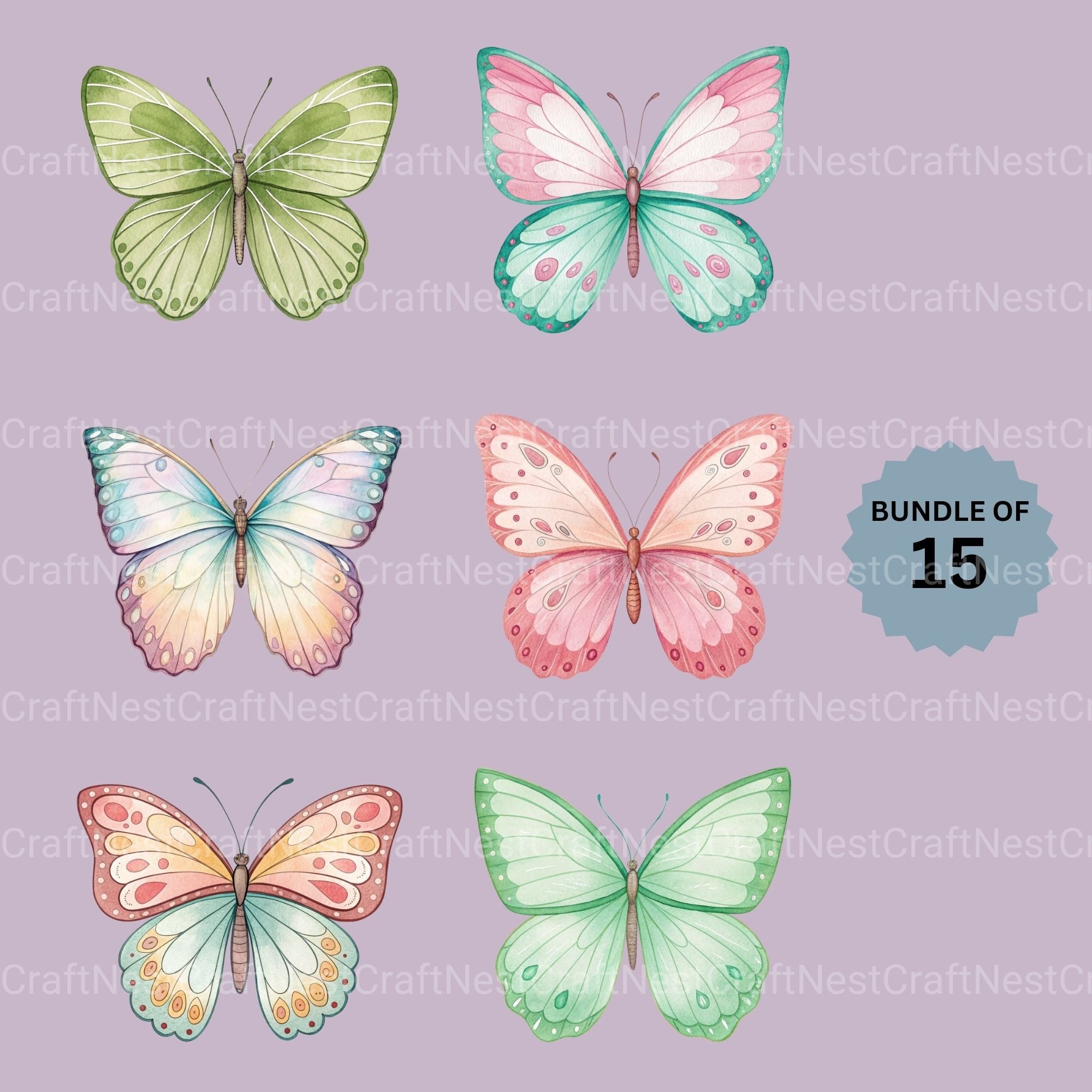 Butterflies Clipart Bundle 5 - CraftNest - Digital Crafting and Art