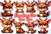 Funny Grumpy Deer Clipart Bundle