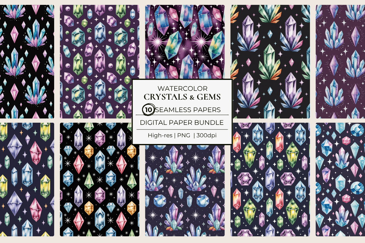 Crystals & Gems Seamless Papers