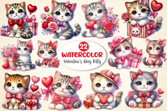 Valentine's Day Kitty Clipart Bundle - CraftNest - Digital Crafting and Art