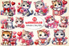 Valentine's Day Kitty Clipart Bundle