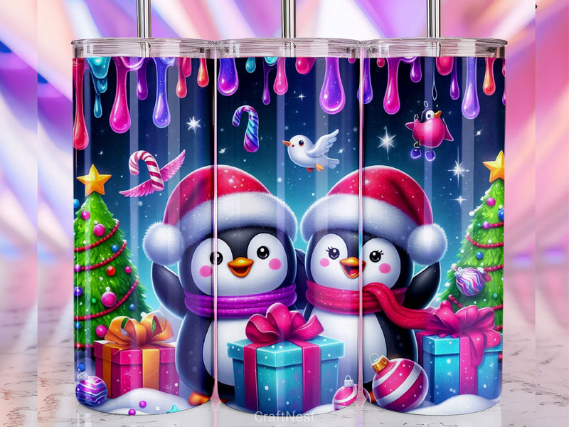 Christmas Penguin Tumbler Wrap Bundle 3 - CraftNest - Digital Crafting and Art