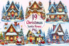 Christmas House Santa House Clipart Bundle