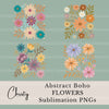 Abstract Boho Flowers Clipart Bundle