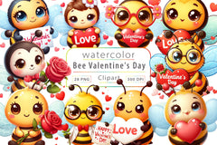 Bee Valentine's Day Clipart Bundle 2 - CraftNest - Digital Crafting and Art
