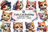 Cute Cat Peeking Clipart Bundle