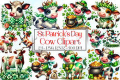 St. Patrick's Cow Clipart Bundle - CraftNest - Digital Crafting and Art