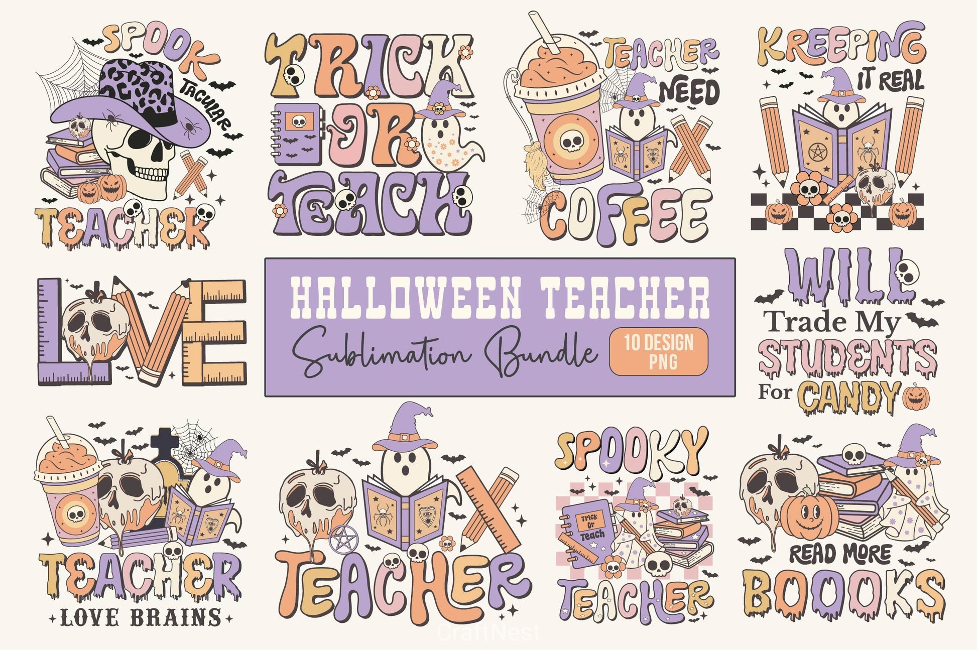 Teacher Halloween Clipart Bundle - CraftNest - Digital Crafting and Art