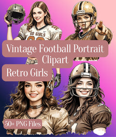 Vintage Football Portrait Clipart Bundle - CraftNest - Digital Crafting and Art