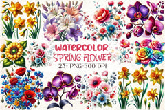 Spring Flower Clipart Bundle 2 - CraftNest - Digital Crafting and Art