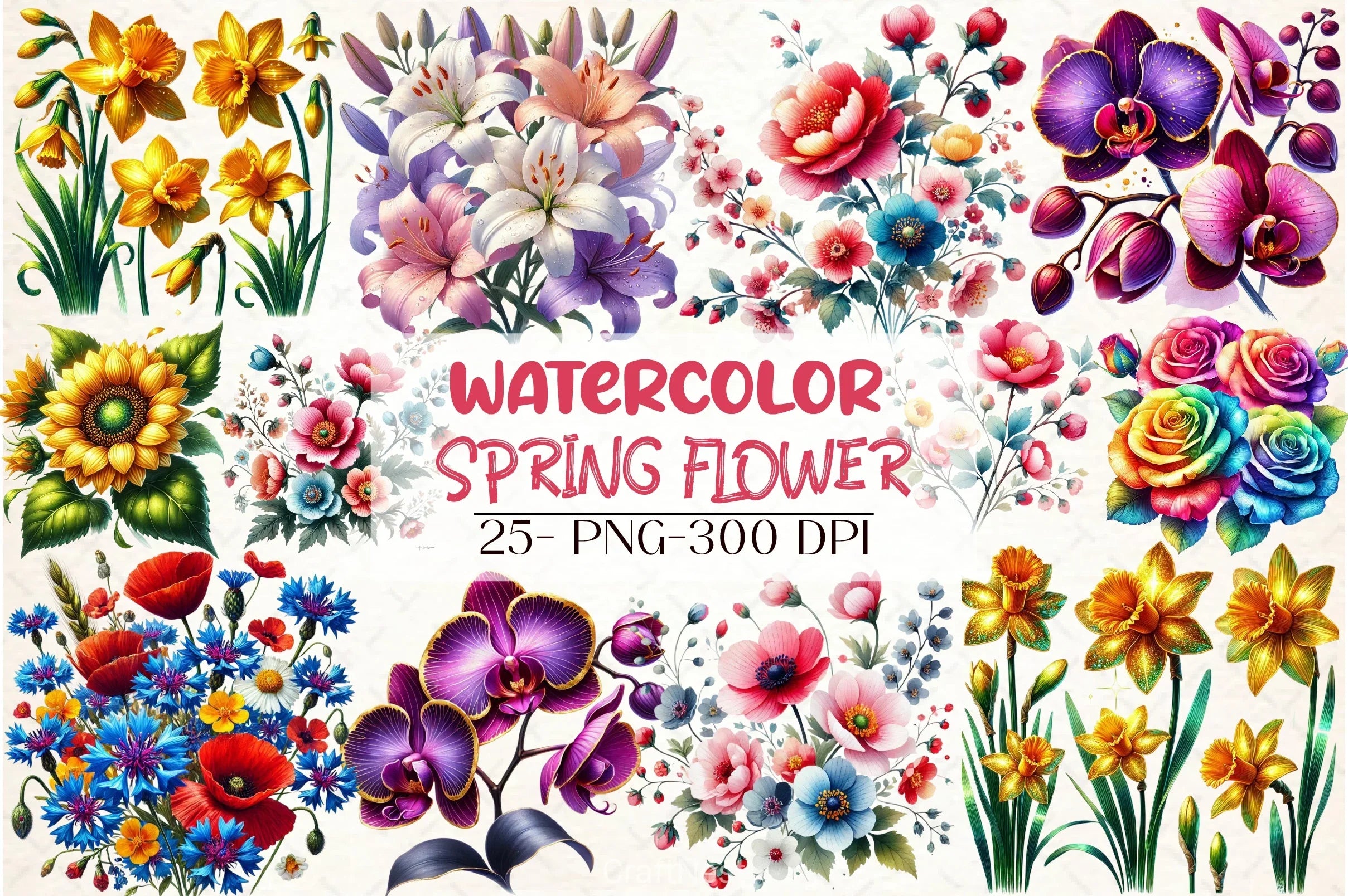 Spring Flower Clipart Bundle 2 - CraftNest - Digital Crafting and Art