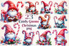 Christmas Candy Cane Icing Gnome Clipart Bundle
