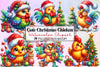 Cute Christmas Chicken Clipart Bundle