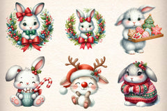 Christmas Bunnies Clipart Bundle - CraftNest - Digital Crafting and Art