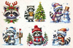 Christmas Raccoon Clipart Bundle - CraftNest - Digital Crafting and Art