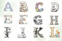 Easter Alphabet Clipart Bundle - CraftNest - Digital Crafting and Art