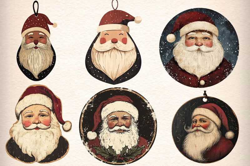 Christmas Ornament Santa Clipart Bundle - CraftNest - Digital Crafting and Art