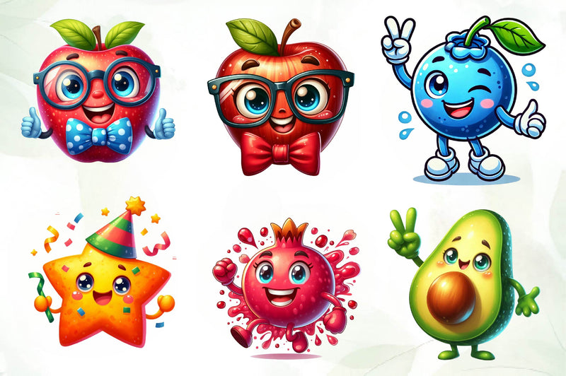 Funny Fruit Clipart Bundle 2 - CraftNest - Digital Crafting and Art