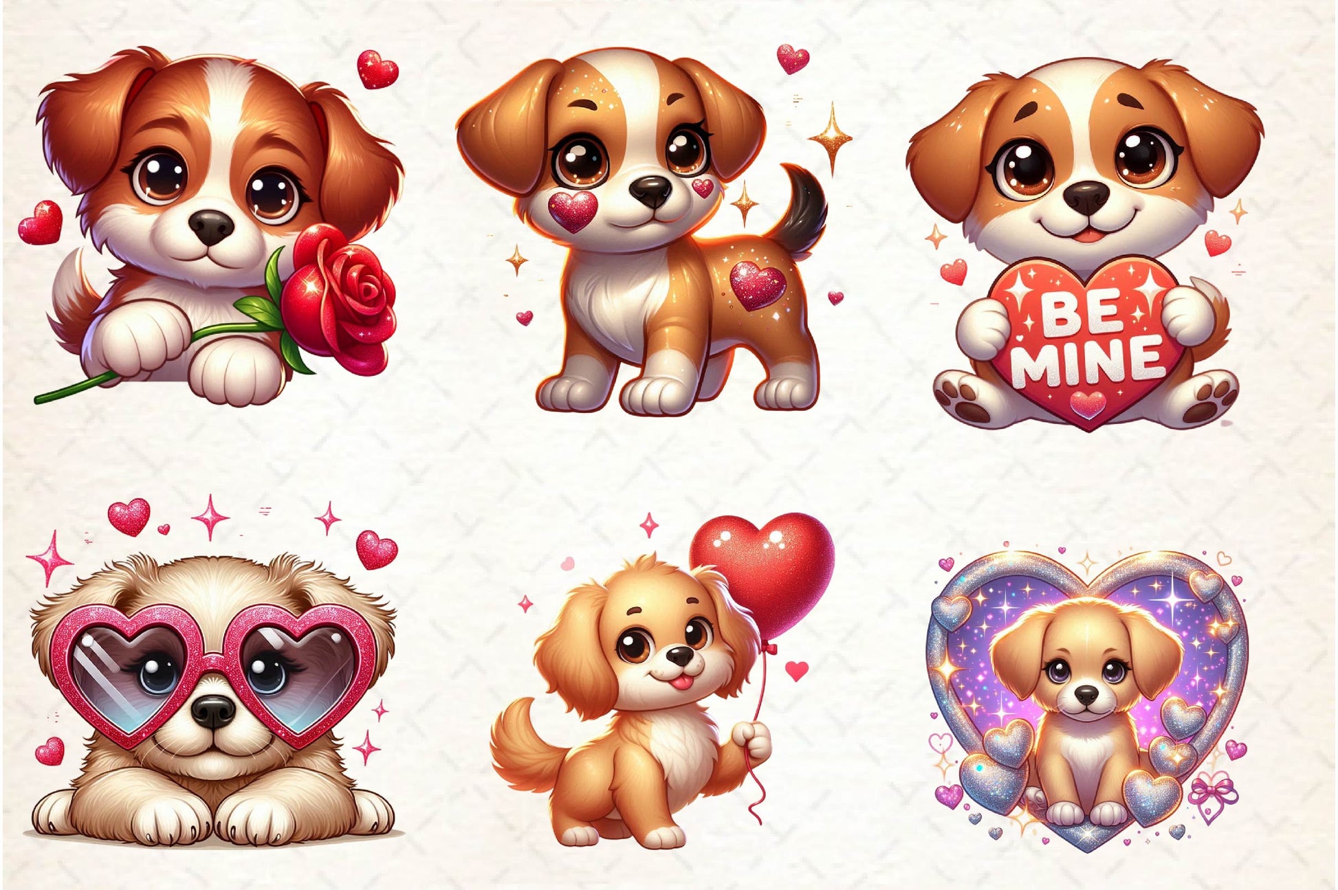 Cute Dog Valentine's Day Clipart Bundle - CraftNest - Digital Crafting and Art