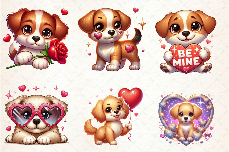 Cute Dog Valentine's Day Clipart Bundle - CraftNest - Digital Crafting and Art