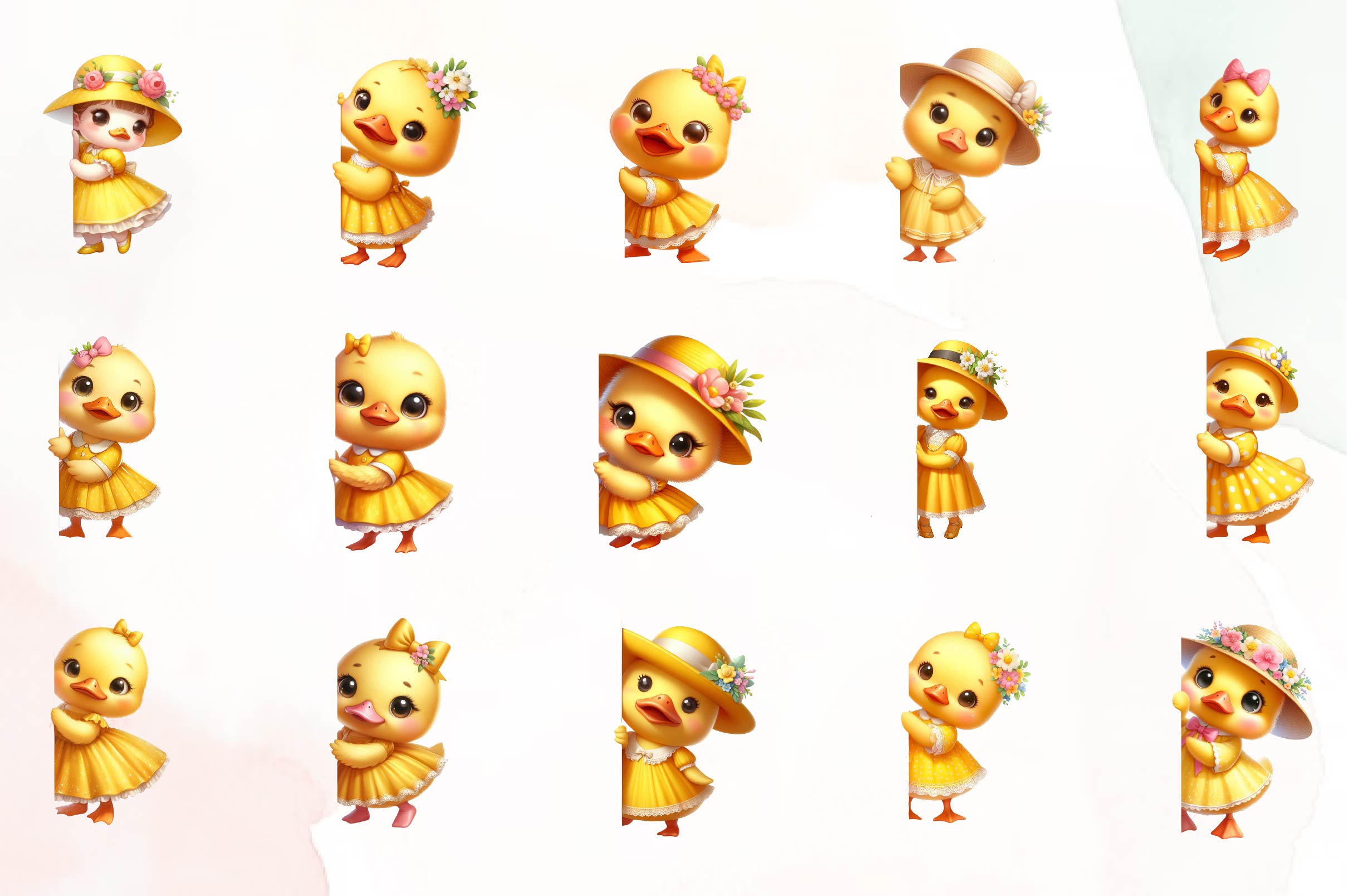 Ducks Peeking Around Corner Clipart Bundle - CraftNest - Digital Crafting and Art