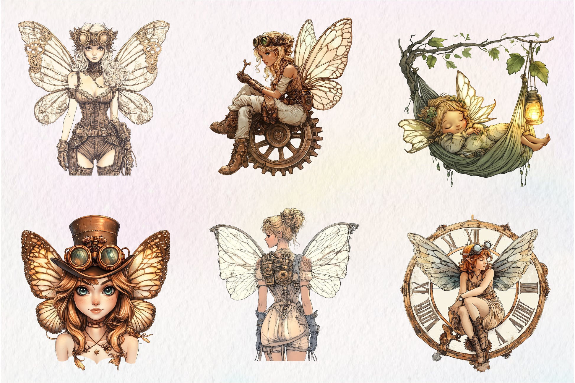 Steampunk Fairy Clipart Bundle 1 - CraftNest - Digital Crafting and Art