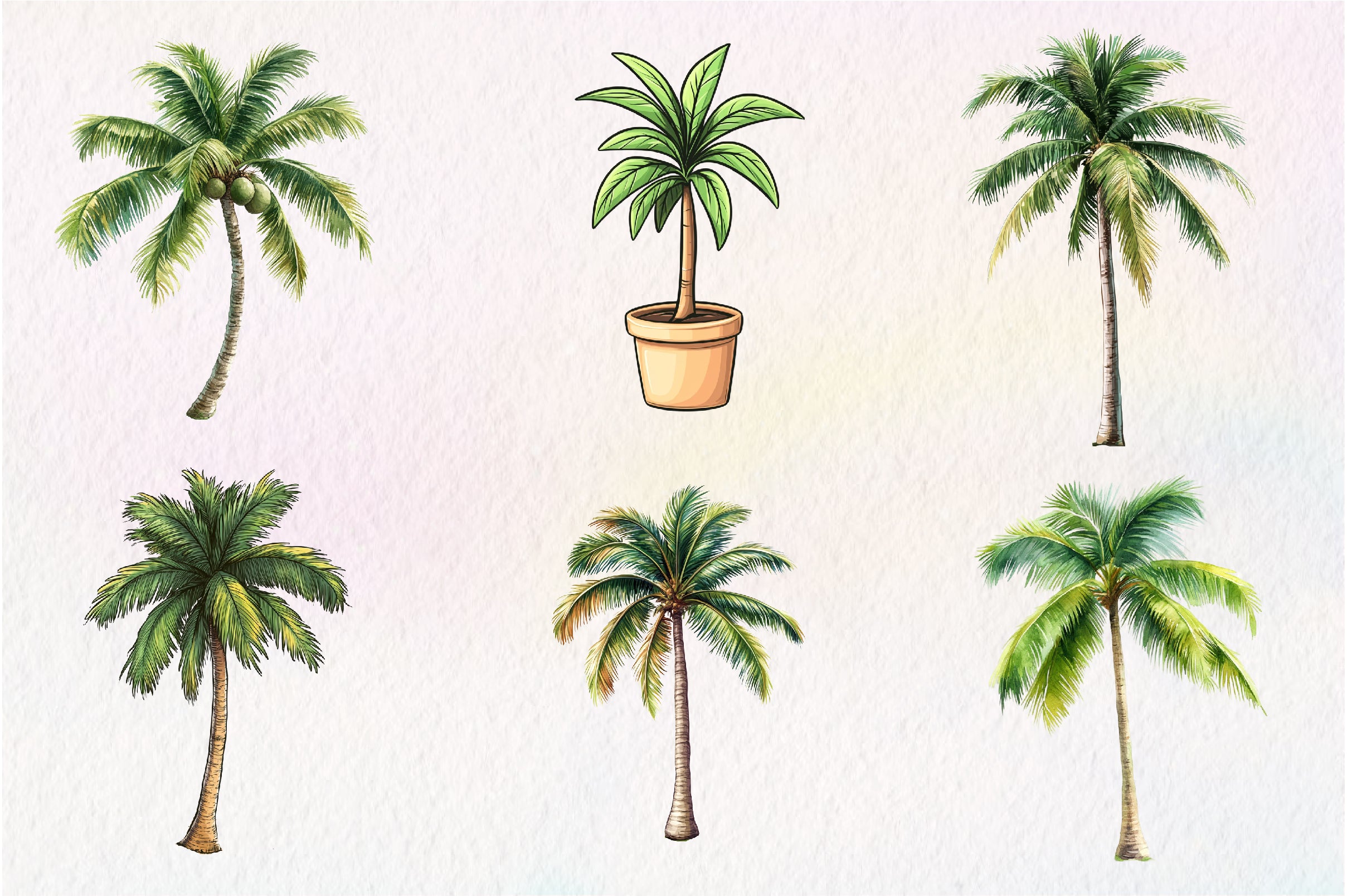 Palm Tree Serenity Clipart Bundle - CraftNest - Digital Crafting and Art