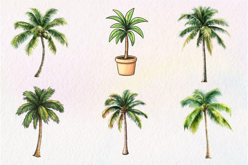 Palm Tree Serenity Clipart Bundle - CraftNest - Digital Crafting and Art