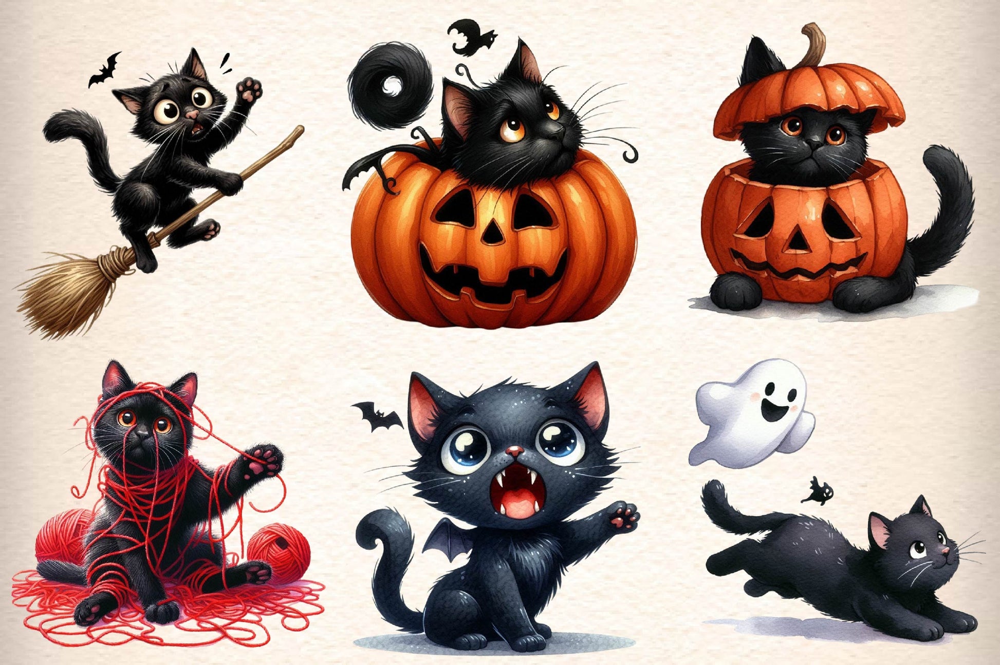 Funny Black Cats Clipart Bundle 1 - CraftNest - Digital Crafting and Art