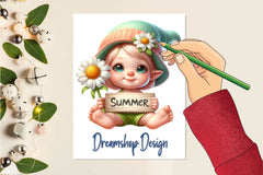 Cute Summer Gnome Clipart Bundle - CraftNest - Digital Crafting and Art