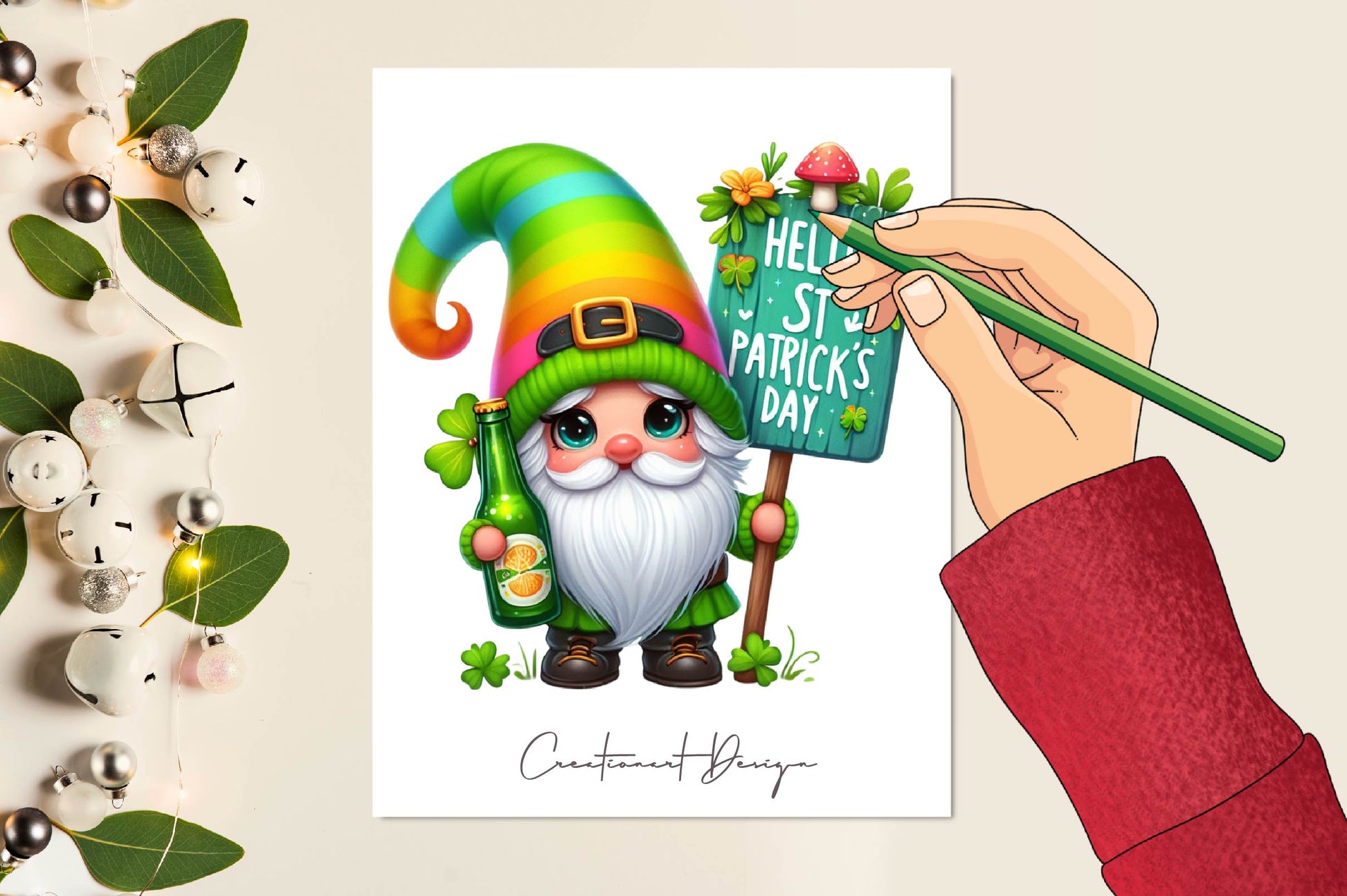 Hello St Patrick's Day Gnomes Clipart Bundle - CraftNest - Digital Crafting and Art