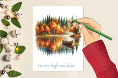 Autumn Lake View Clipart Bundle - CraftNest - Digital Crafting and Art