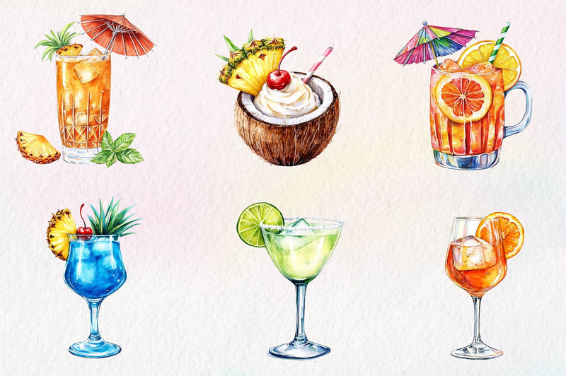 Cocktails Clipart Bundle - CraftNest - Digital Crafting and Art